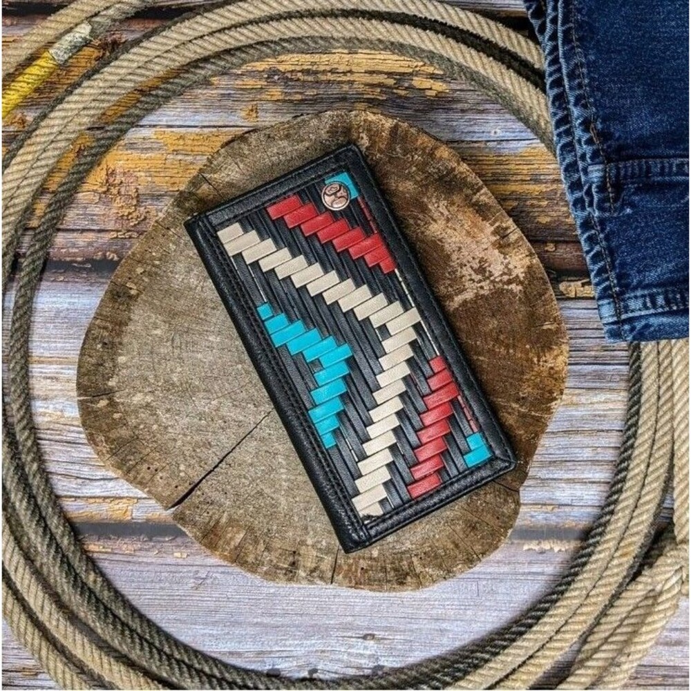 Hooey Western Mens Rodeo Wallet Leather Serape Black NEW IN BOX